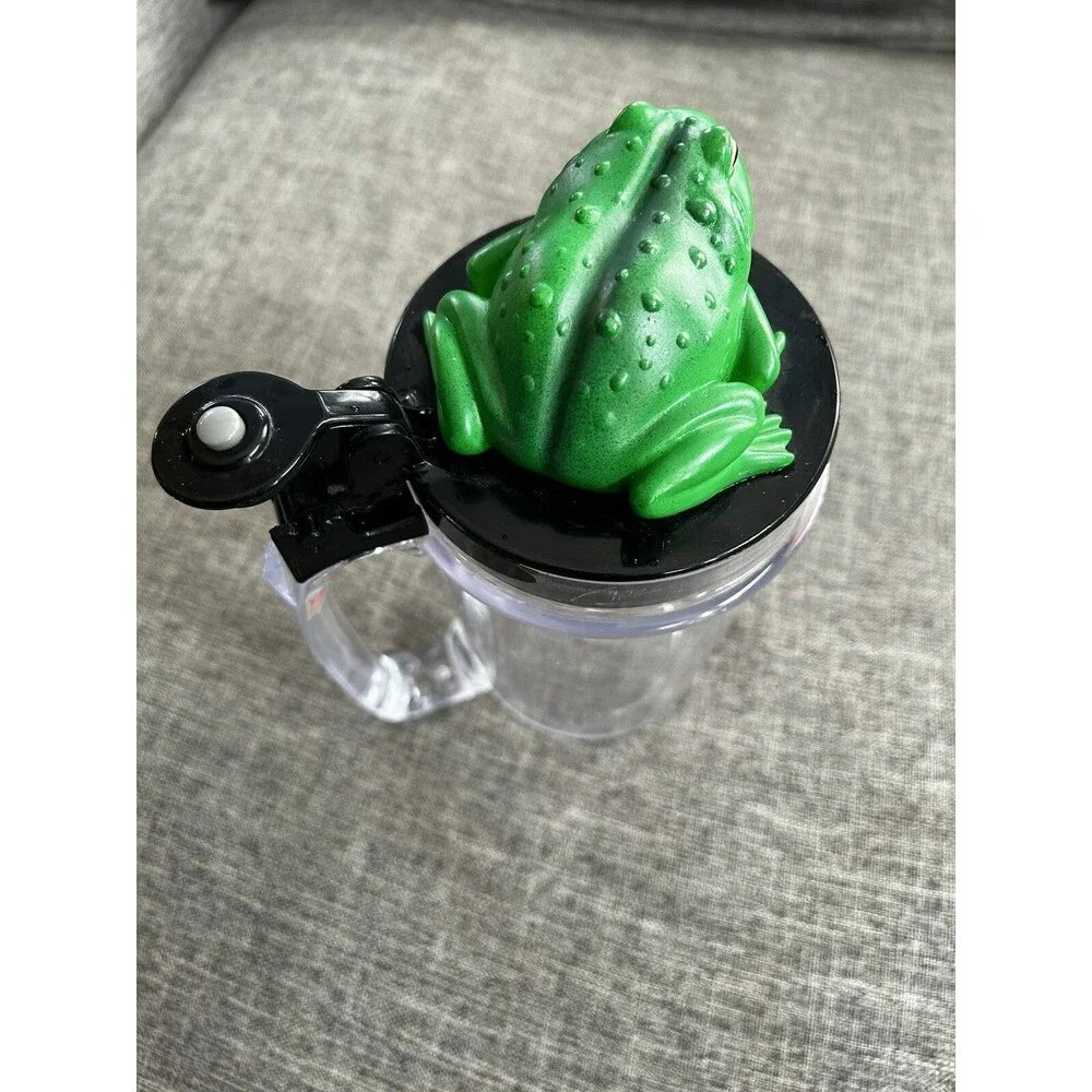 Budweiser Talking Frog Beer Mug Stein Plastic Flip Up Lid 1996 Vintage